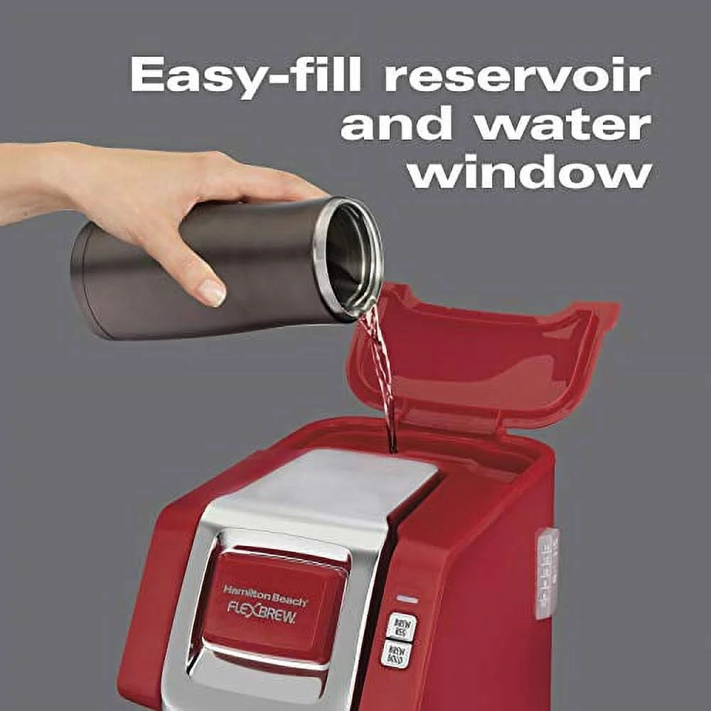 Single-Serve Coffee Maker for Pods or Ground Coffee, Red W5308