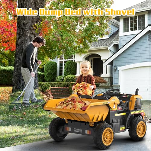Ride on Dump Truck with Remote Control, Electric Dump Bed and Music Player R901810