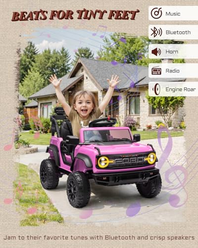 24V Ride on Car for Big Kids, 2 Seater with Remote Control, 4-Wheeler Suspension, 3 Speeds, LED Lights D981