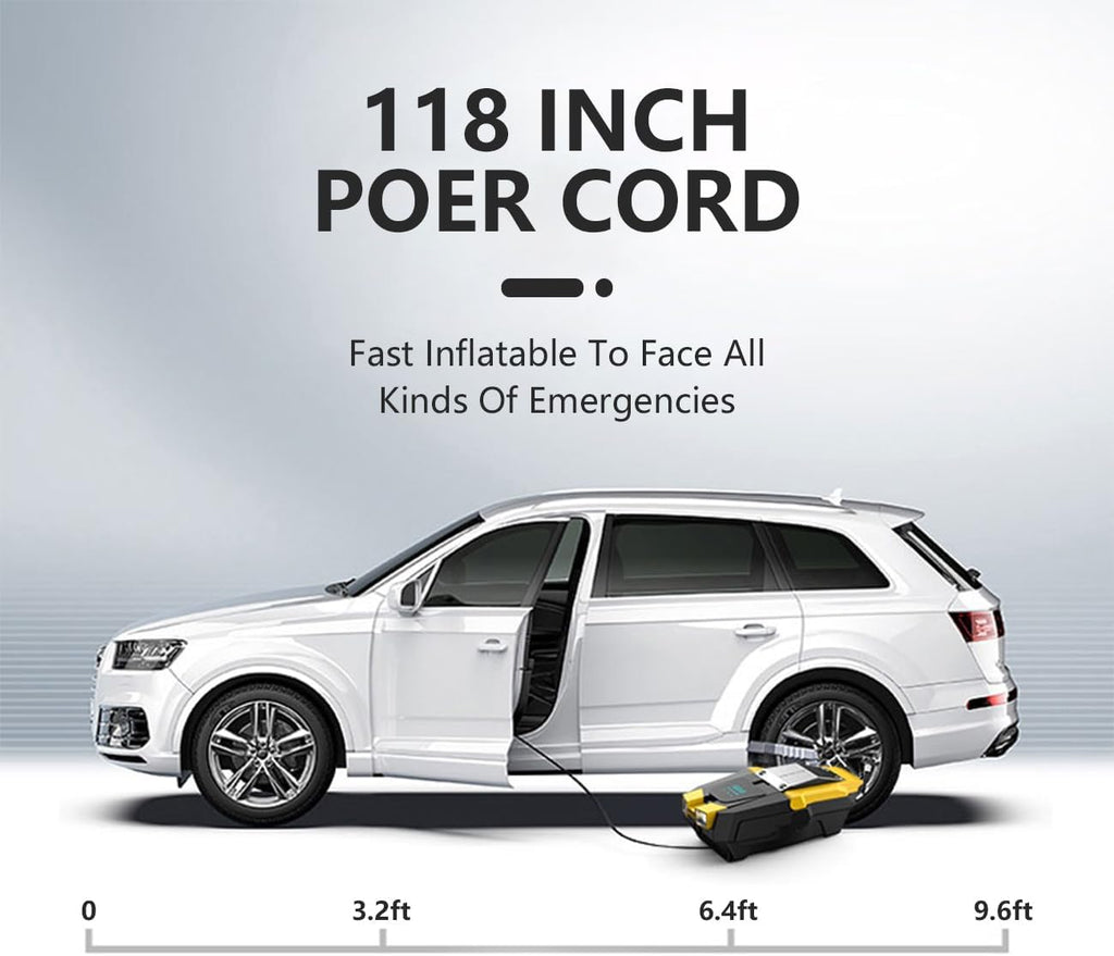 Tire Inflator Portable Air Compressor 150 PSI, 12V Electric Air Pump with Digital Gauge G6290