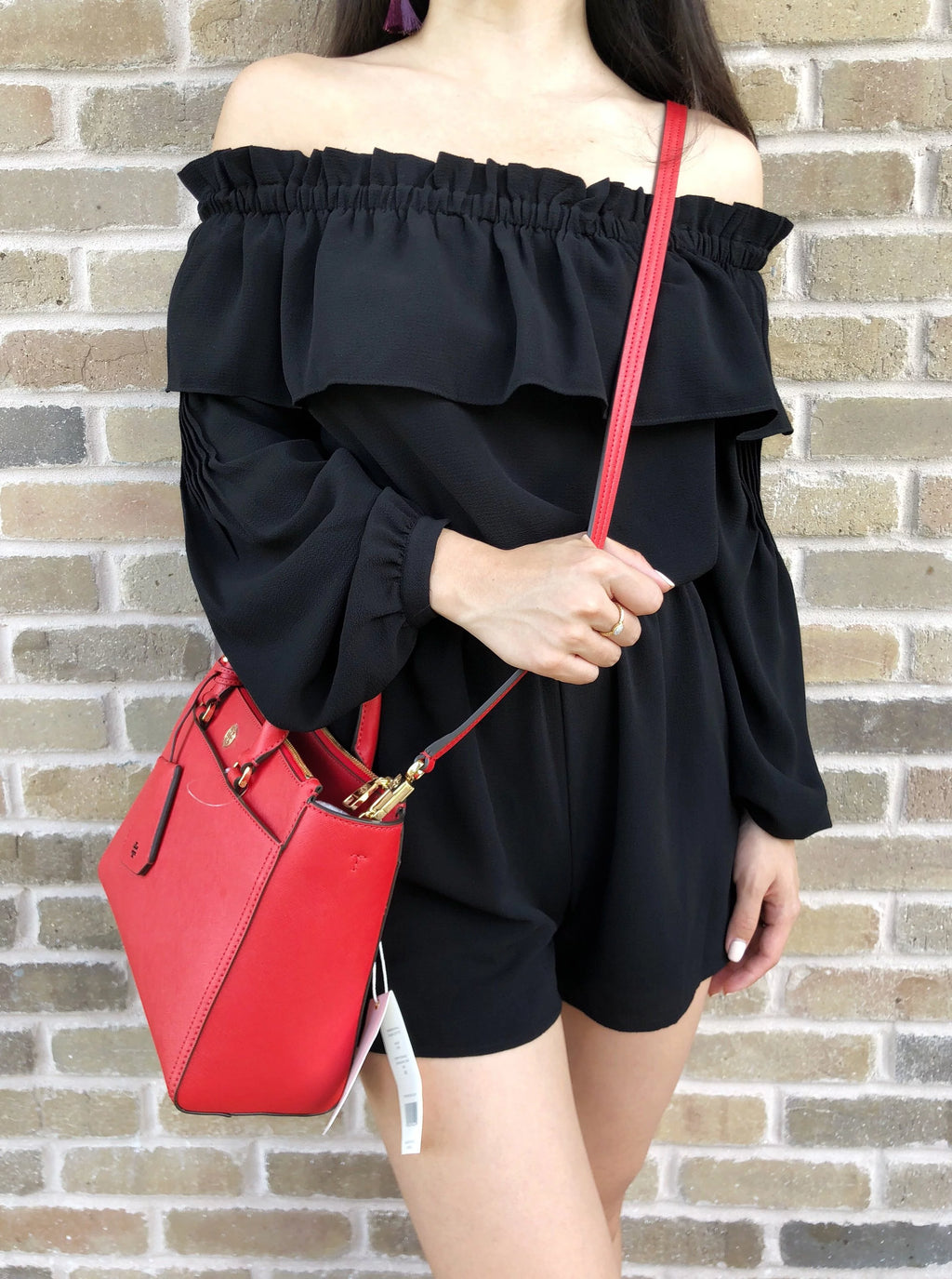 Small Double Zip Tote Satchel Crossbody Bag O3994
