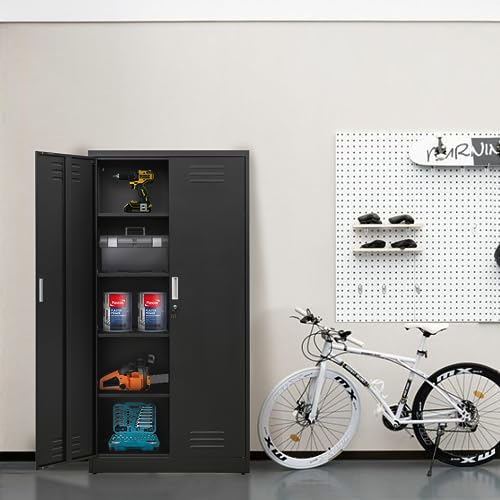 Metal Storage Cabinet with Adjustable Shelves, White M995185