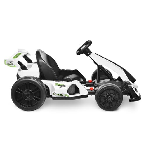 24V Kids Go Kart 300W Electric Drift Kart Outdoor Race Toy with 2X150W Motor, 7AH Battery K12878