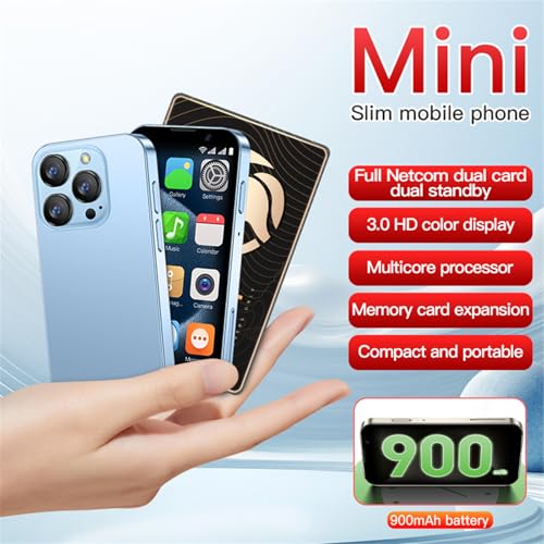 3G Mini Smartphone 3.0 Inch WiFi GPS Quad Core Android 8.1 Slim Body HD Camera Dual SIM 2GB RAM 16GB ROM Light Blue N593465