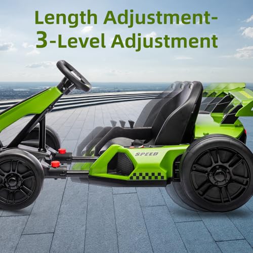 Electric Go Kart for Kids with Drift Function, Adjustable Seat, 8mph Y28704
