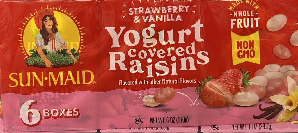 Strawberry & Vanilla Yogurt California Raisins, 12 Boxes I82532