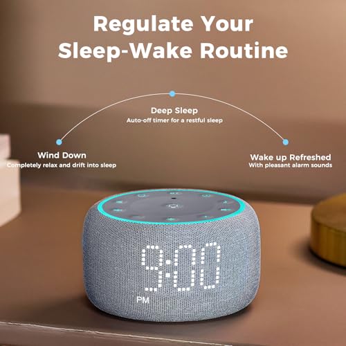 White Noise Machine Alarm Clock with Bluetooth Speaker and Night Light G112
