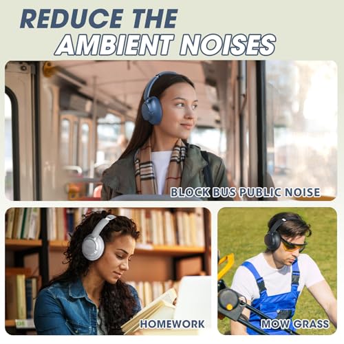 Hybrid Active Noise Cancelling Headphones with Transparent Mode, 70H Playtime, Bluetooth, Deep Bass Y40933