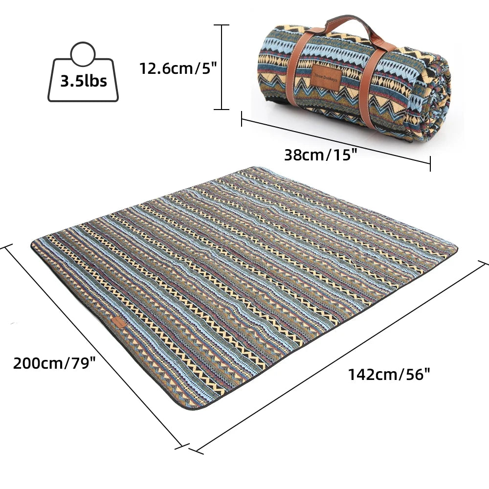 Sandproof Waterproof Extra Large Picnic Beach Blanket J3808