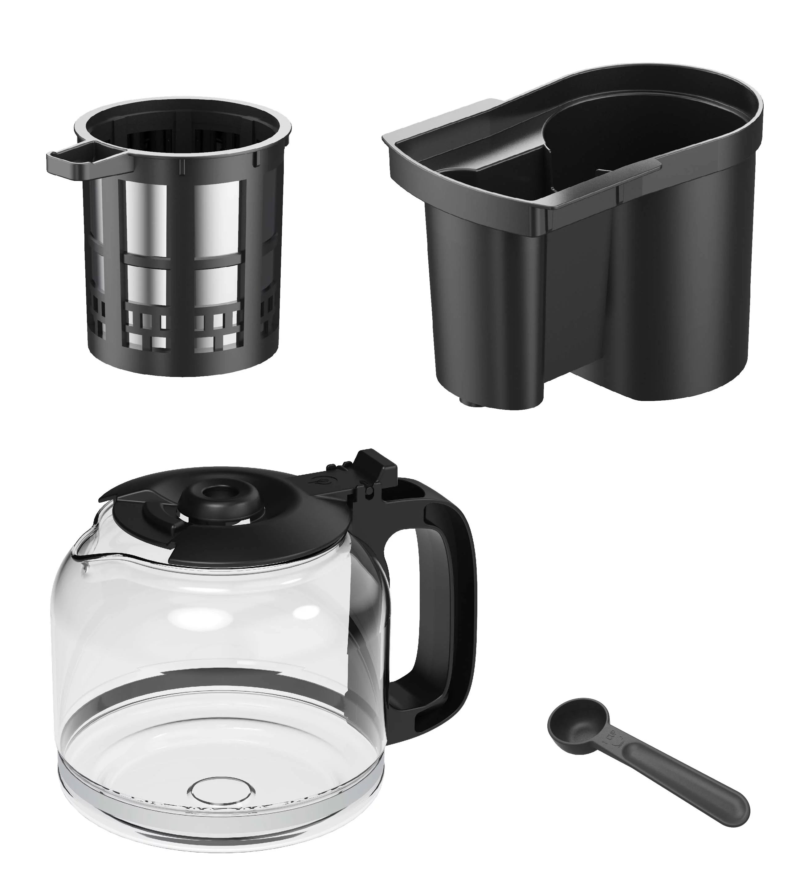 12-Cup Coffee Maker with Integrated Grinder, Black L858