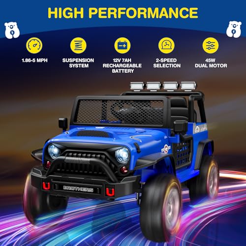 12V Kids Electric Ride On Car with Remote Control, Bluetooth Speaker, LED Lights Z308