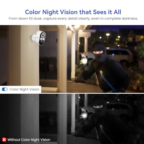 Wireless Security Camera 2 Pack, 1080p Wi-Fi Outdoor, Color Night Vision, Motion Detection X954