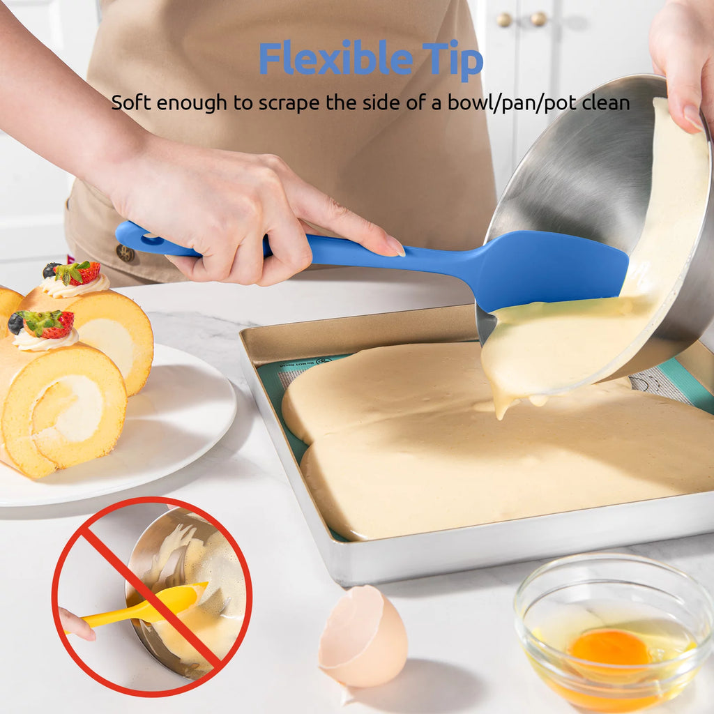 Silicone Spoon Spatula Set of 3, BPA-Free Food Grade, Heat Resistant to 600°F E445879