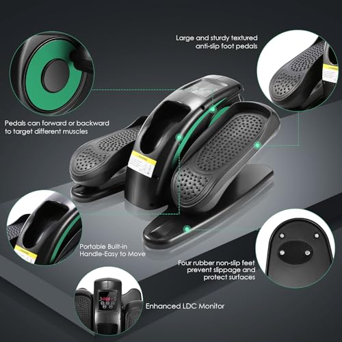 Under Desk Elliptical Machine - Quiet Pedal Exerciser for Seniors, Office & Home, Low-Impact Seated Leg Workout Equipment U896385