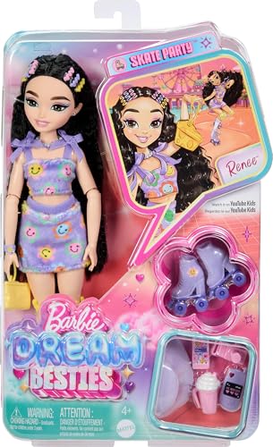 Renee Posable Roller Skating Fashion Doll with Black Hair and Accessories E10644