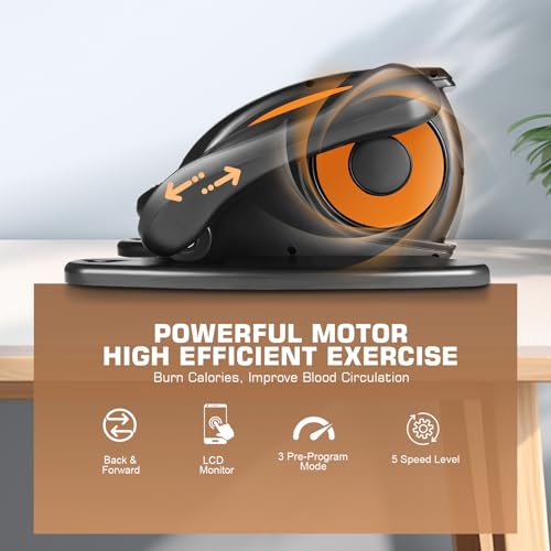 Under Desk Elliptical, Electric Leg Exerciser for Seniors, Portable Seated Foot Pedal with Remote X102