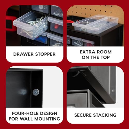 Screw Tool Organizer Small Parts Cabinet Chest, 44-Drawer Hardware Storage, Black S931