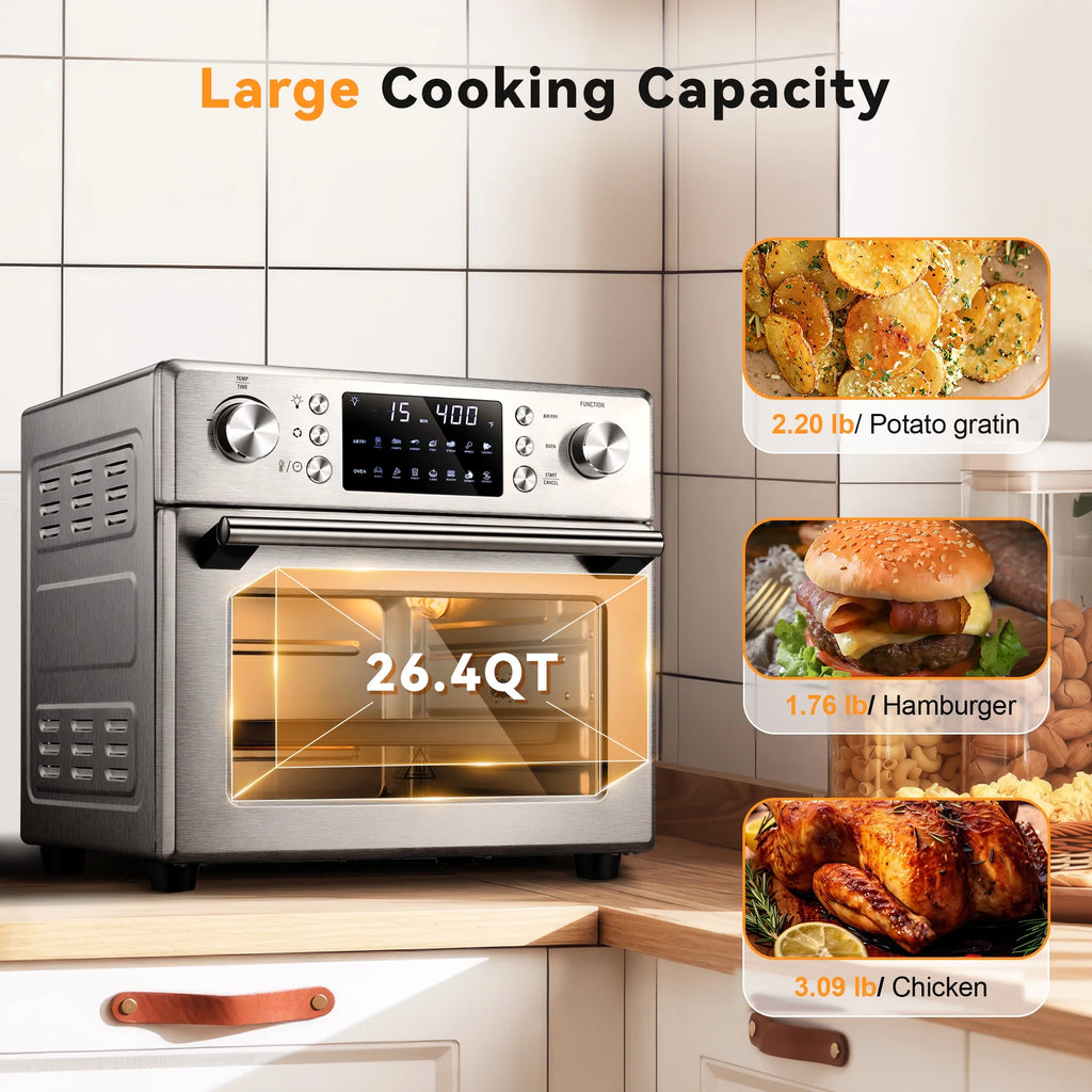 Countertop Convection Oven 1700W Stainless Steel Air Fryer K480606