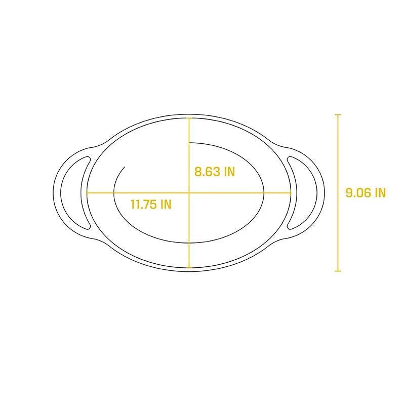 Enameled Cast Iron Oval Casserole, 2 Quart W865