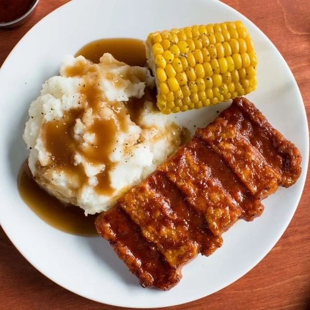Fully Cooked Pork Rib Shaped Patties with BBQ Sauce, 3 oz J666