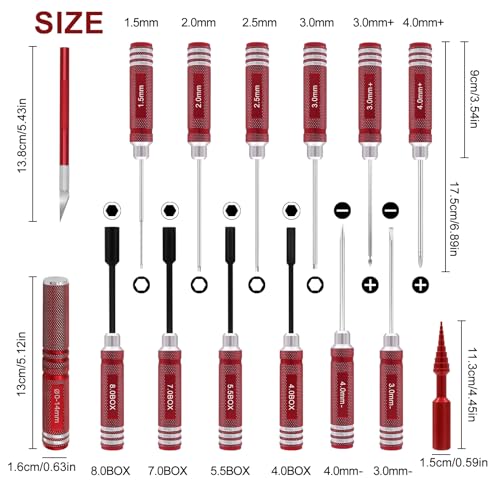 RC Car Tool Kit Hex Screwdriver Set with Pliers and Wrench for 1/8 1/10 RC Repair U339