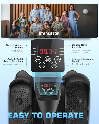 Under Desk Elliptical, Electric Leg Exerciser for Seniors, Portable Seated Foot Pedal with Remote X102