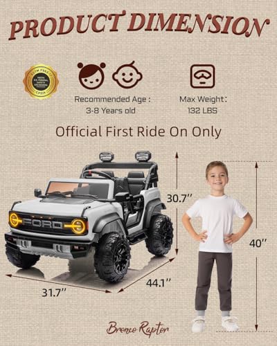 24V Ride on Car for Big Kids, 2 Seater with Remote Control, 4-Wheeler Suspension, 3 Speeds, LED Lights D981