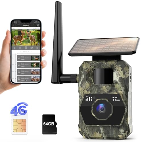 Solar Trail Camera 48MP 30FPS WiFi Bluetooth Game Camera with Night Vision E584