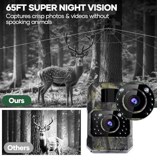 Solar Trail Camera 48MP 30FPS WiFi Bluetooth Game Camera with Night Vision E584