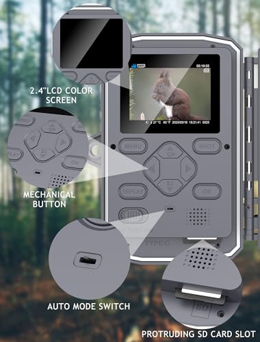 4K 48MP Trail Camera with Night Vision and Motion Activation I8624