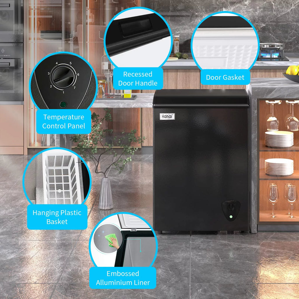 Compact Chest Freezer with Removable Storage Basket R3178