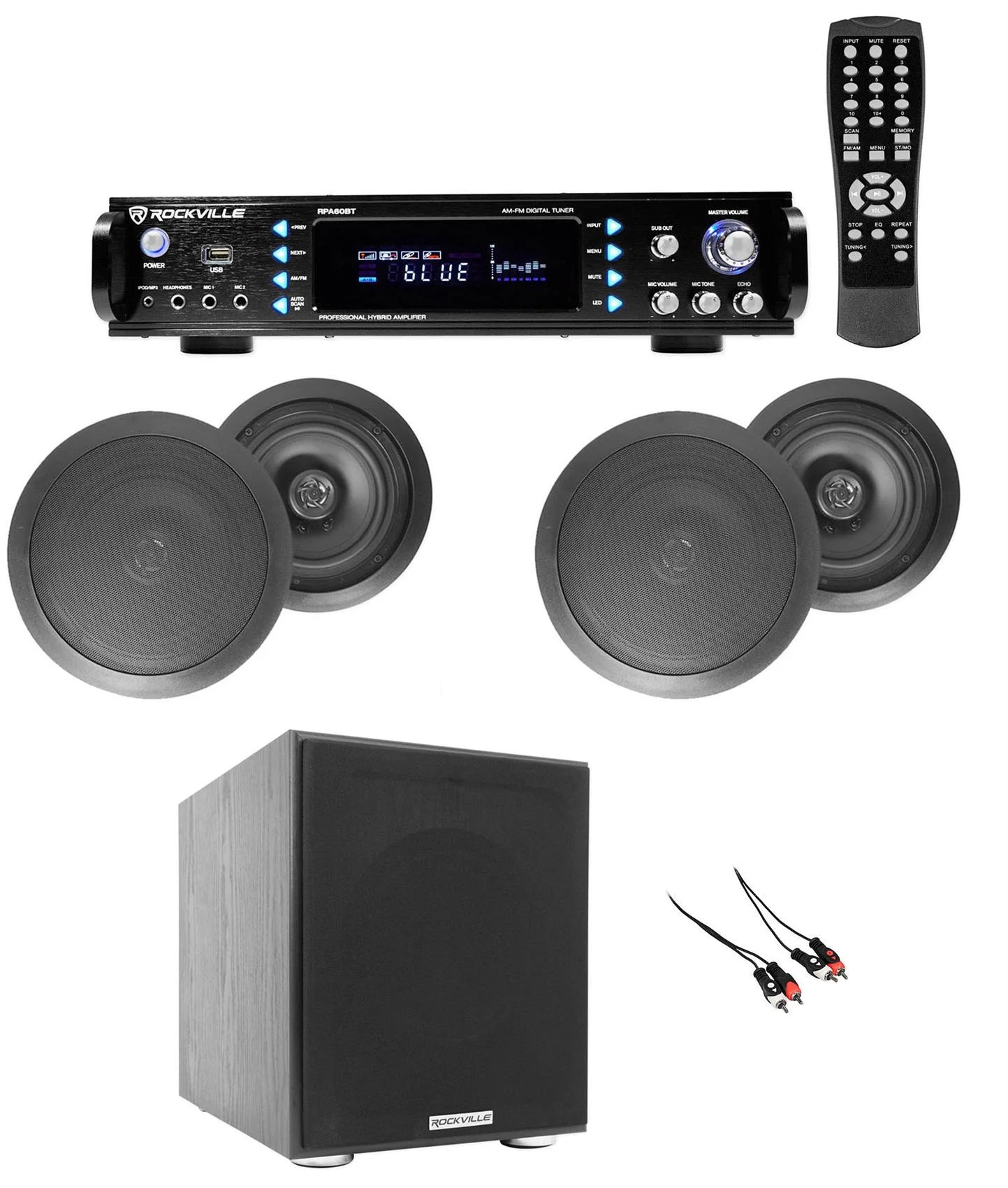 6.5" Black Ceiling Speaker with Bluetooth Receiver and Subwoofer G9452