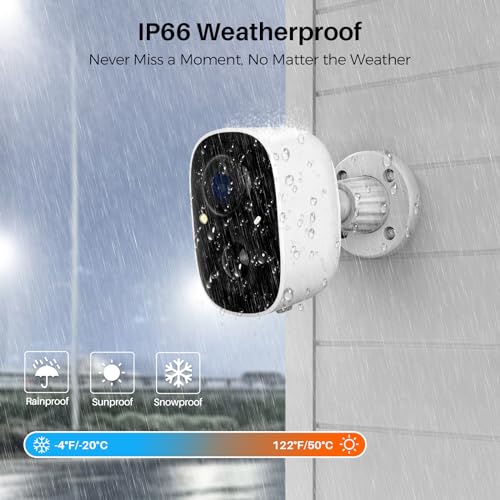 Wireless Outdoor Security Cameras with AI Motion Detection and 2K Color Night Vision A894906