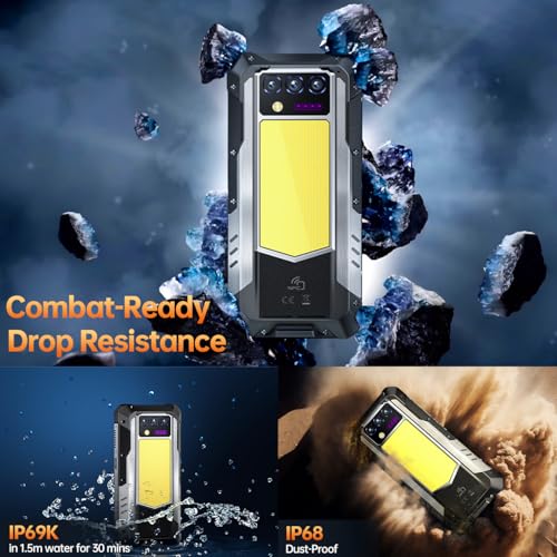 Rugged Smartphone 5G 33000mAh with Projector, 48GB+512GB Unlocked Android 14 Q4246