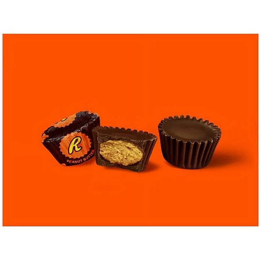 Dark Chocolate Peanut Butter Cups Candy, Individually Wrapped, 10.2oz Pack of 2 J847264