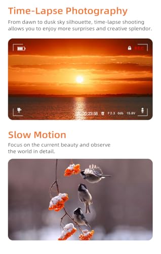5K Handheld Camera with 3-Axis Gimbal Stabilizer, Rotatable Touchscreen, IR Night Vision, 64G Card D8192