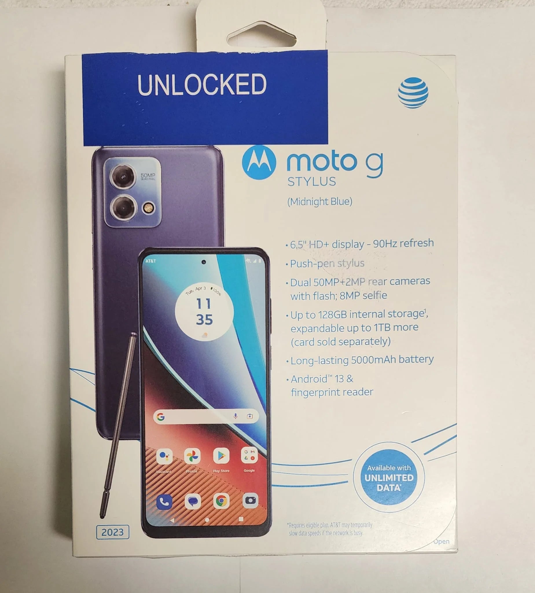Unlocked 4G Smartphone, 128GB, Midnight Blue T698269
