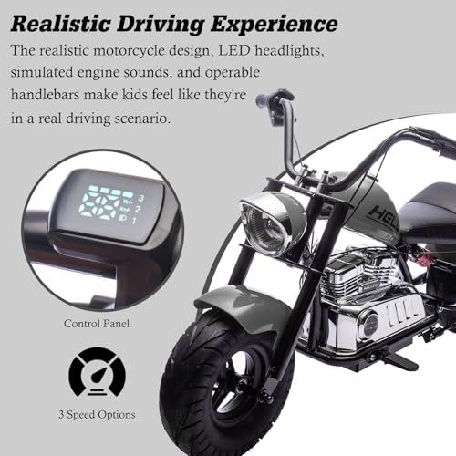 Electric Dirt Bike for Kids 14+, 360W Motor, 15.5 MPH, Gray Q330721