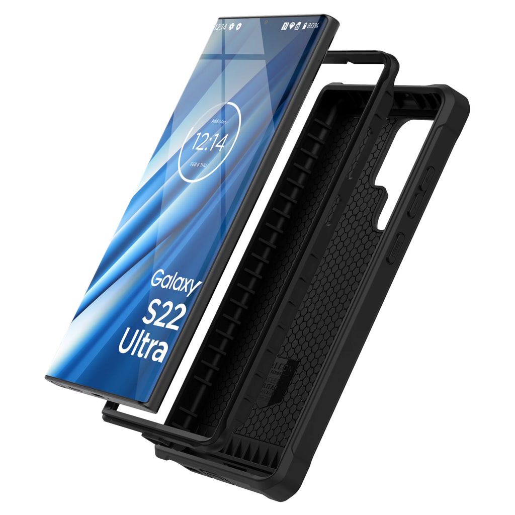 Belt Clip Case for Samsung Galaxy S22 Ultra, Full Body Protective Holster (Black) M96388
