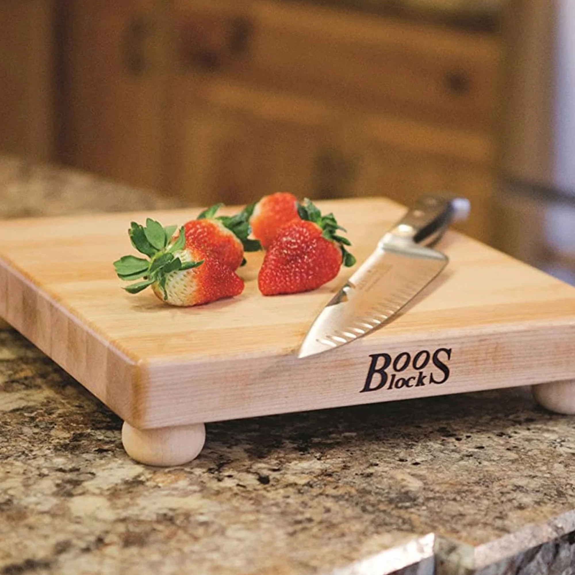 Maple Wood Cutting Board for Kitchen, 12" x 12" x 1.5" Z269565
