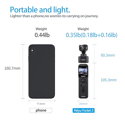 Camera with 3-Axis Gimbal, Magnetic Mount, Detachable Design for Travel Vlog F492
