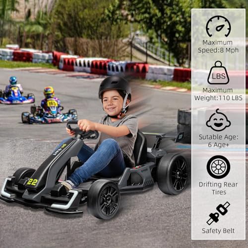 Kids Electric Drift Go Kart with Adjustable Seat F954214