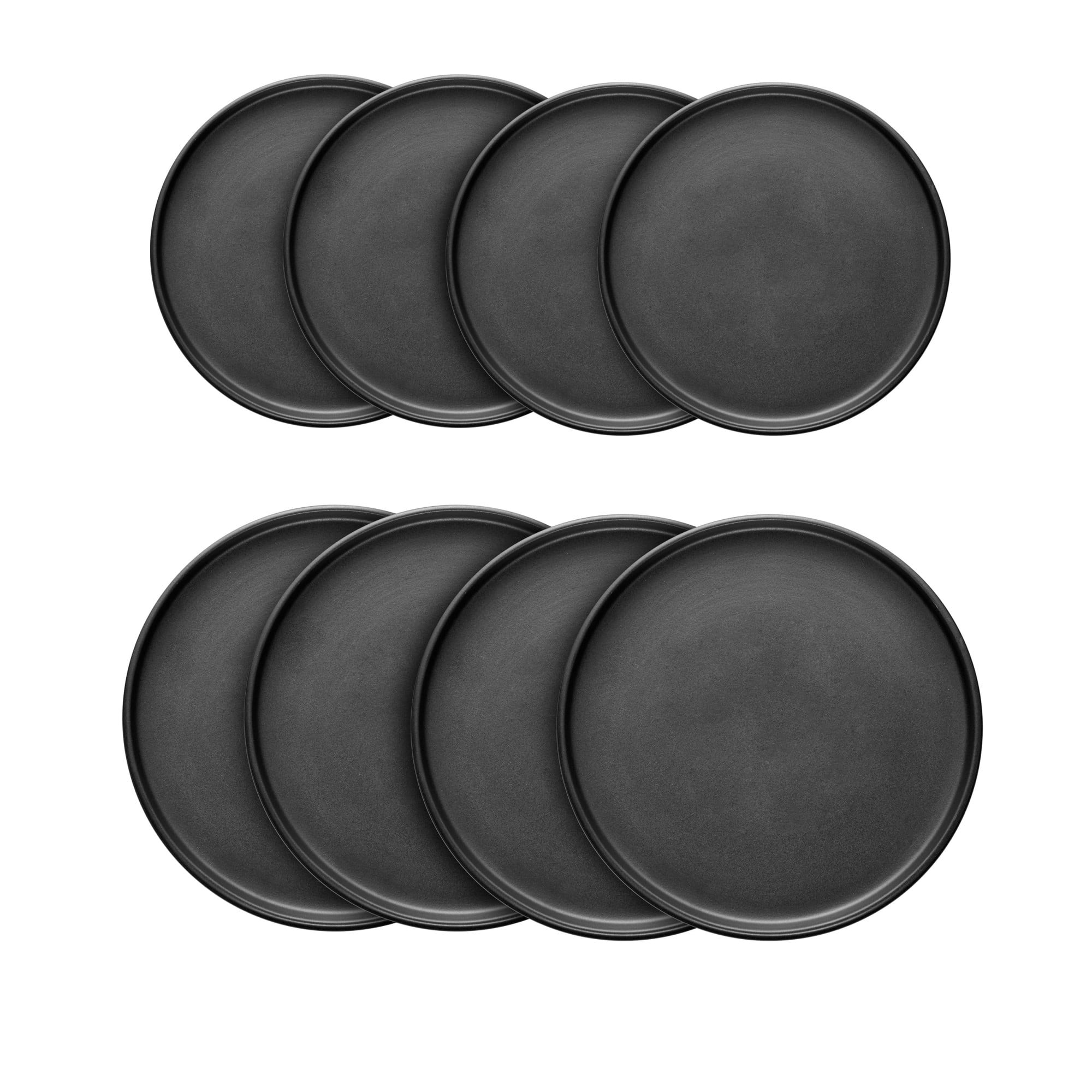 16 Piece Stoneware Dinnerware Set for 4, Black Matte A652157
