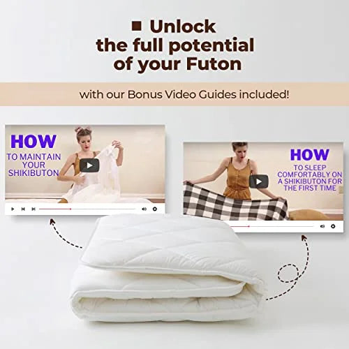 Japanese Floor Mattress with Cotton Zip Cover, 75x39 in D7298