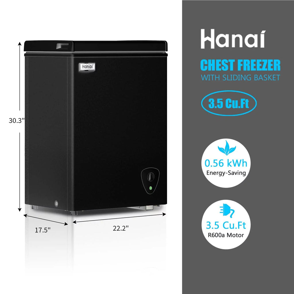 Compact Chest Freezer with Removable Storage Basket R3178