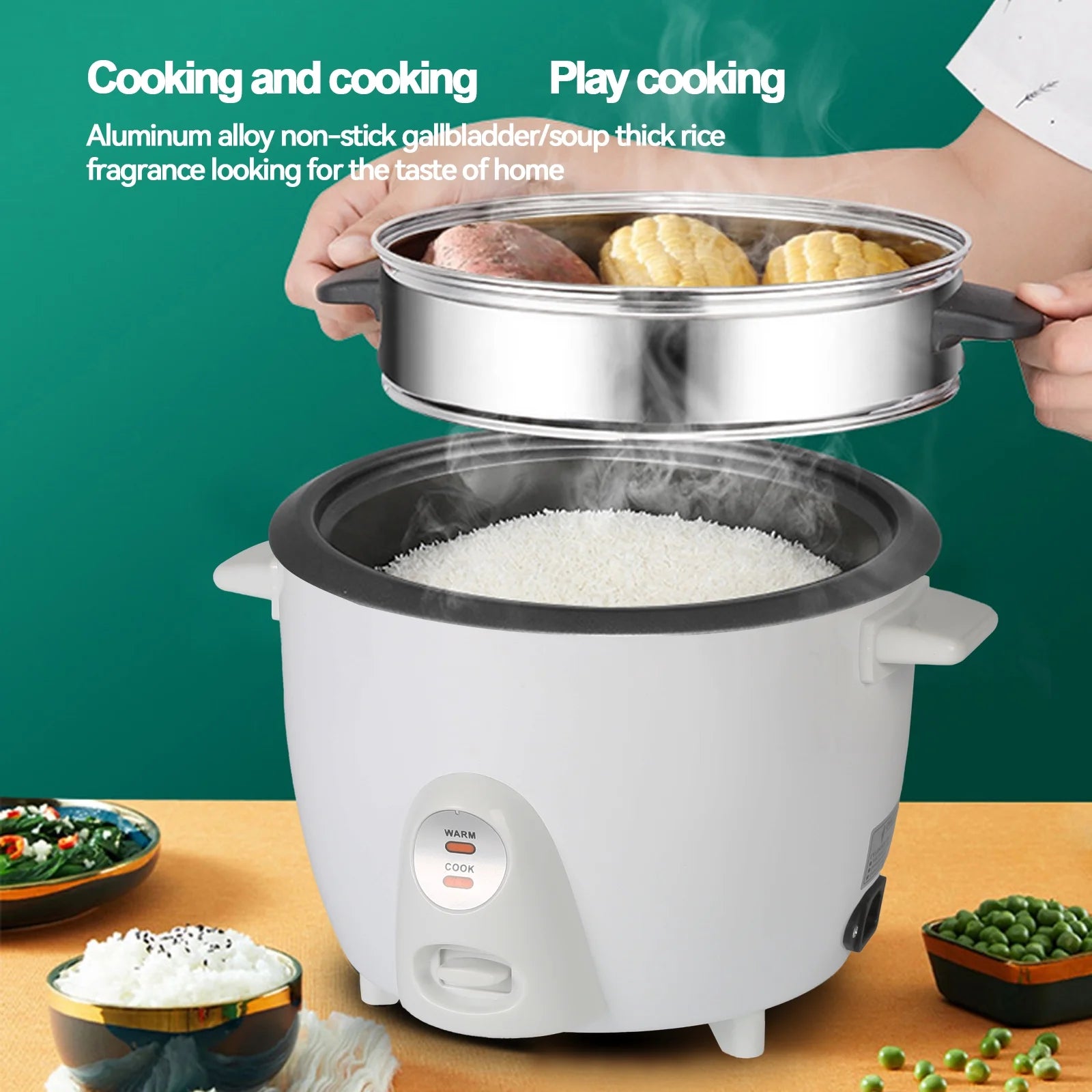 Portable Rice Cooker for Travel, Mini 2L Electric Multifunctional R497