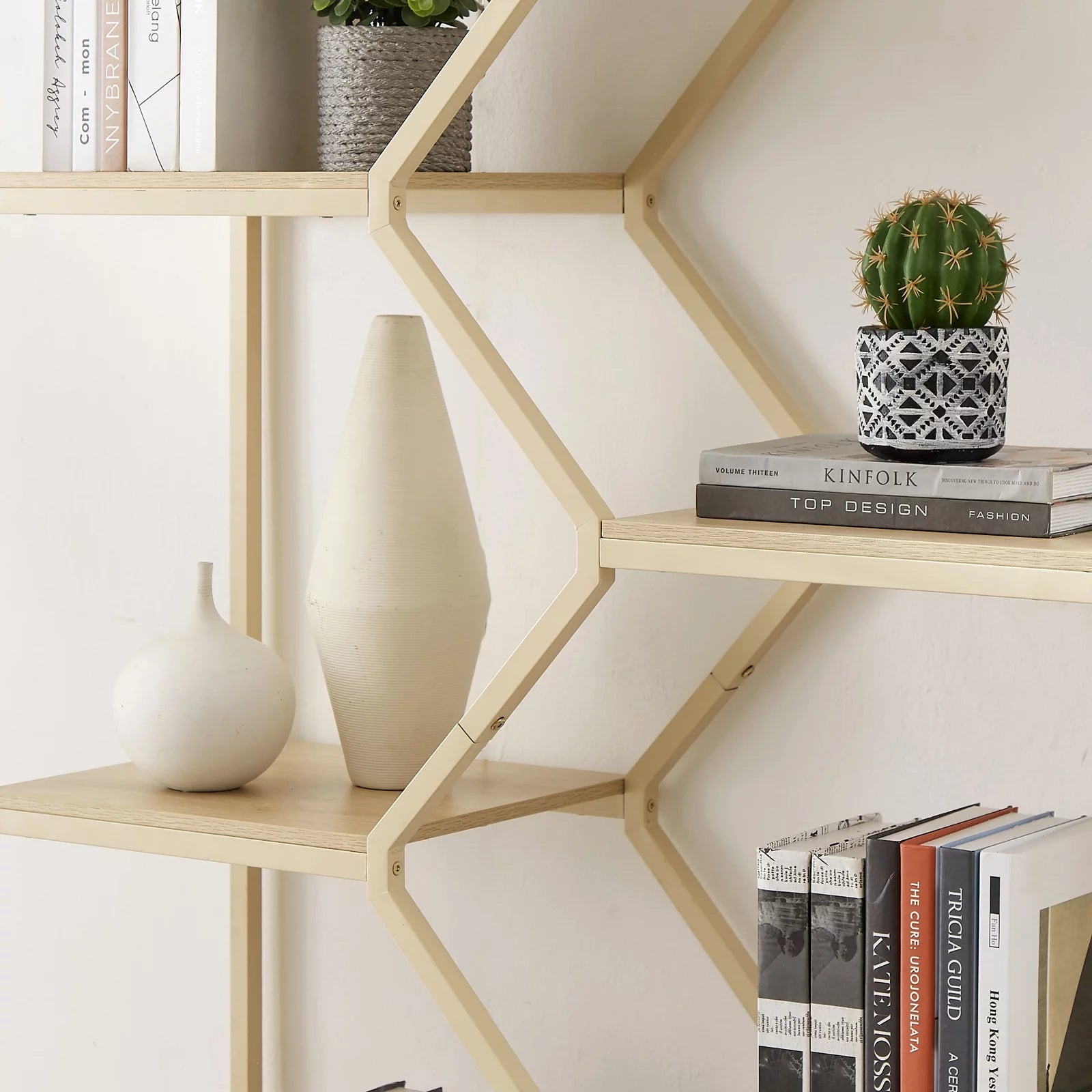 Rattan Bookshelf 7 Tiers with Storage Cabinet and Doors N66680