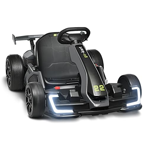 24V Kids Go Kart 300W Electric Drift Kart Outdoor Race Toy with 2X150W Motor, 7AH Battery K12878