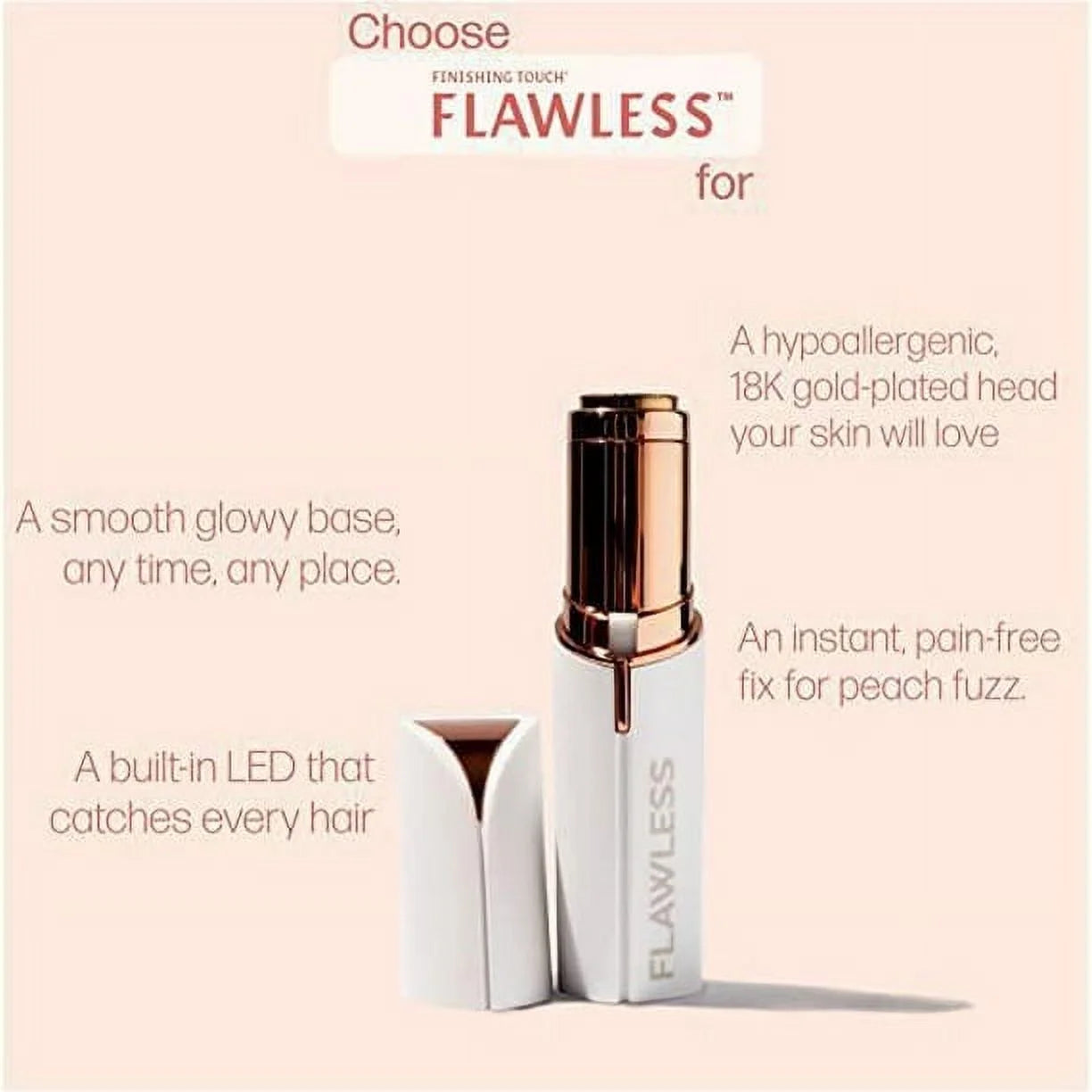 Finishing Touch Flawless Facial Hair Remover, White, Hair Remover