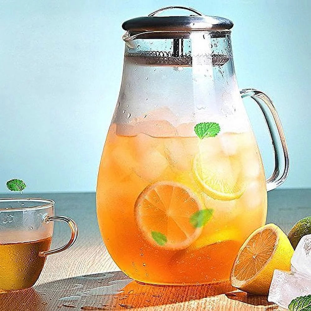 64 oz Glass Pitcher with Lid and Handle F91035